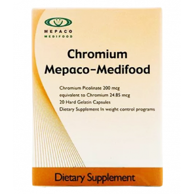 CHROMIUM MEPACO - MEDIFOOD ( CHROMIUM PICOLINATE 200 MCG ) DIETARY SUPPLEMENT 20 CAPSULES